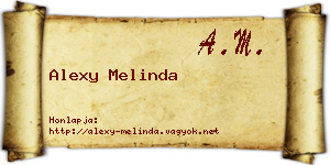 Alexy Melinda névjegykártya